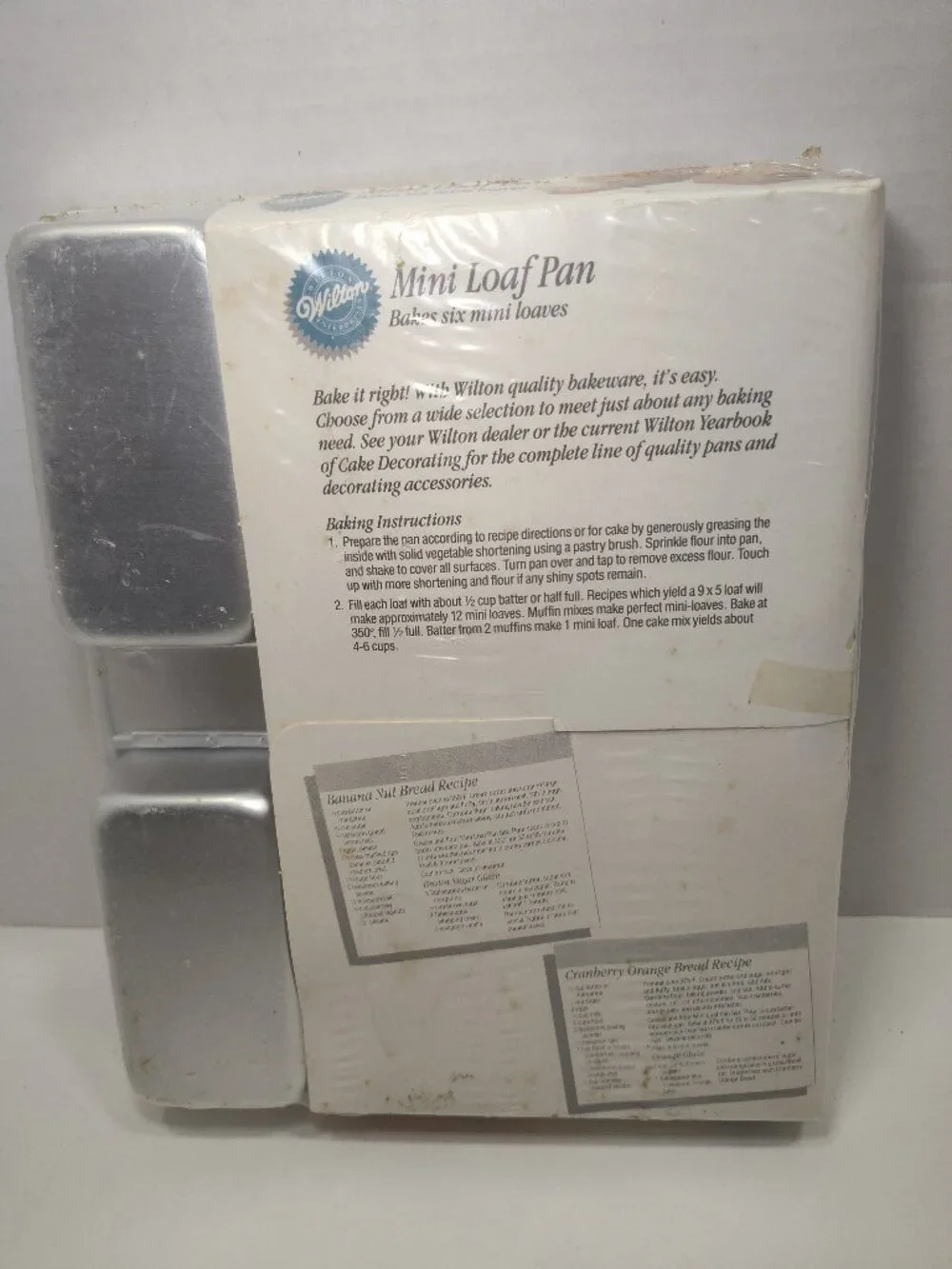 Wilton Mini Loaf Pan 6 Cavity Aluminum Bakeware NOS Sealed w/ Recipes